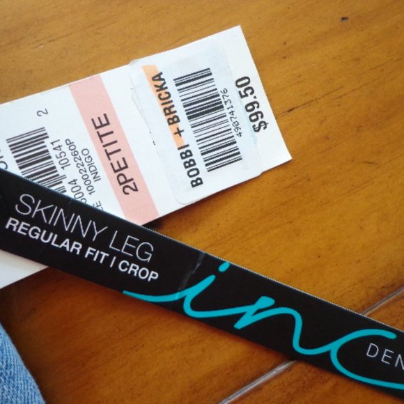 NWT inc Denim SKINNY LEG Crop Blue Jeans Roses - Picture 9 of 16